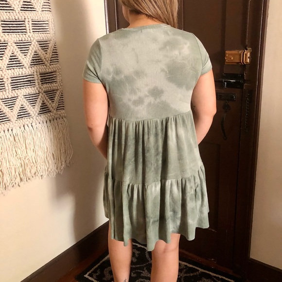 Green tye die mini dress - Picture 3 of 3